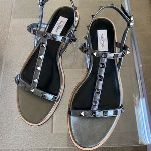 Valentino Rockstud Flat Sandal